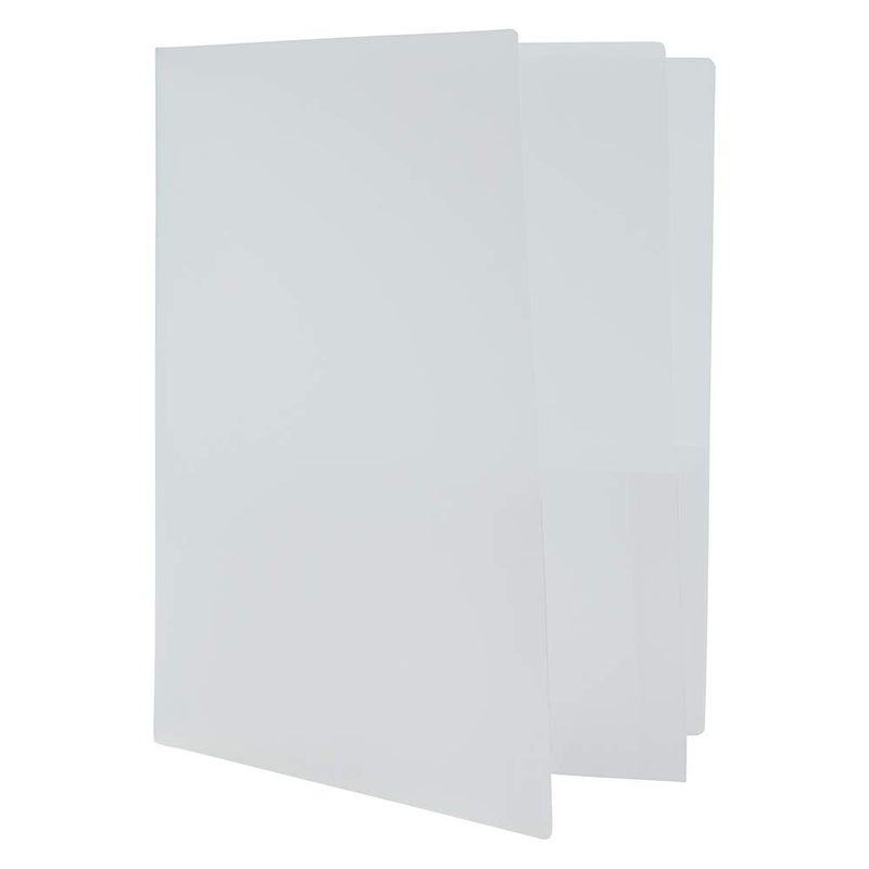 JAM PAPER Heavy Duty Plastic Multi Pocket Folders - 4 Pocket Organizer - Clear - 2/Pack - Image 1